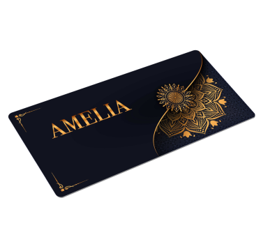 Tapis de souris nom accent floral élégant - TenStickers