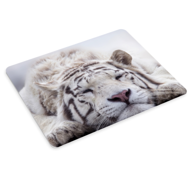 Tapis de souris original tigre blanc reposant - TenStickers