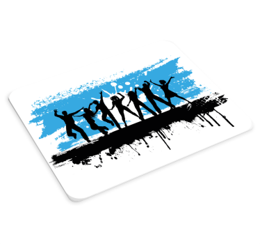Tapis de souris original scène de célébration en silhouette - TenStickers