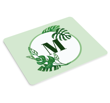 Tapis de souris nom initial avec feuillage - TenStickers