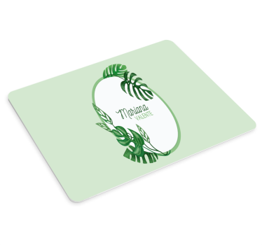 Tapis de souris nom entourage feuillu personnalisé - TenStickers