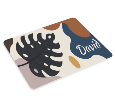 Tapis de souris nom personnalisation motif feuille - TenStickers
