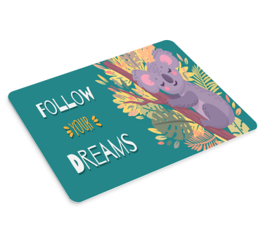 Tapis de souris citation koala en quête d'aspirations - TenStickers