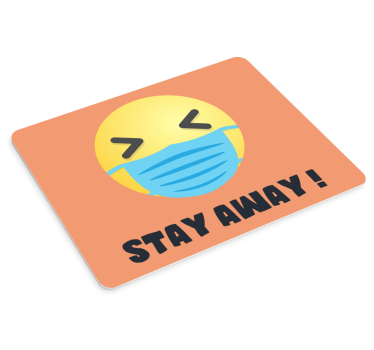 Tapis de souris citation emoji avec masque - TenStickers