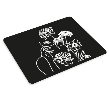 Tapis de souris original silhouette florale - TenStickers