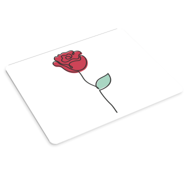 Tapis de souris original contour de rose stylisé - TenStickers