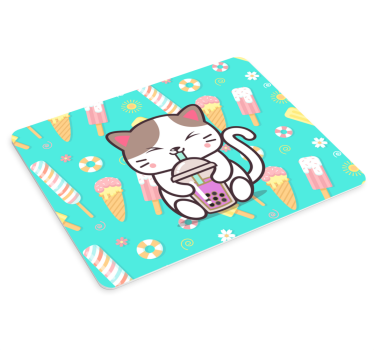 Tapis de souris original chat appréciant la boisson - TenStickers