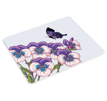 Tapis de souris original papillon floral violet - TenStickers