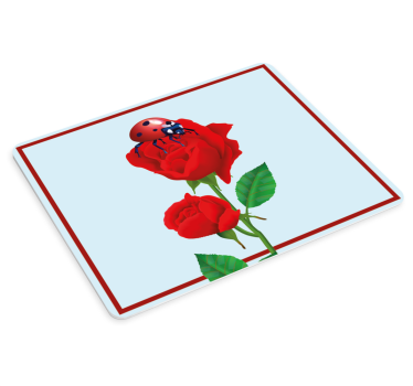 Tapis de souris original coccinelle sur roses - TenStickers