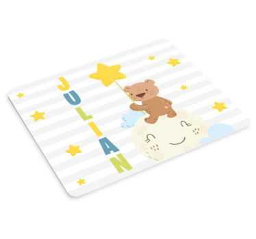 Tapis de souris ours tenant une étoile - TenStickers