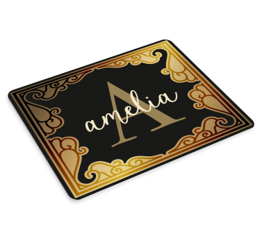 Tapis de souris nom design monogramme Élégant - TenStickers