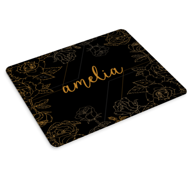 Tapis de souris nom personnalisation florale élégante - TenStickers