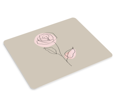 Tapis de souris original contour floral minimaliste - TenStickers
