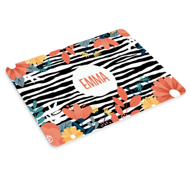 Tapis de souris nom style floral personnalisé - TenStickers