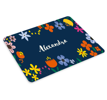Tapis de souris nom décoration florale personnalisée - TenStickers