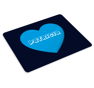 Tapis de souris nom personnalisation en forme de cœur - TenStickers