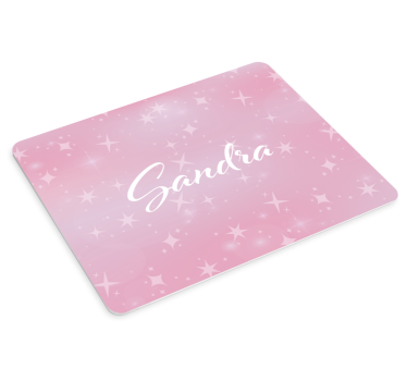 Tapis de souris nom paillettes roses personnalisées - TenStickers