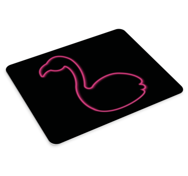 Tapis de souris original silhouette de flamant rose néon - TenStickers
