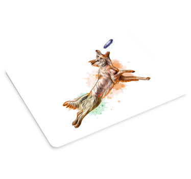 Tapis de souris original chien volant attrapant - TenStickers