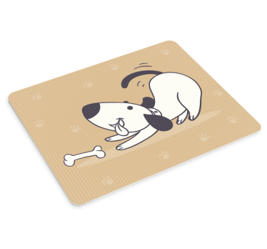 Tapis de souris original chien joueur avec os - TenStickers