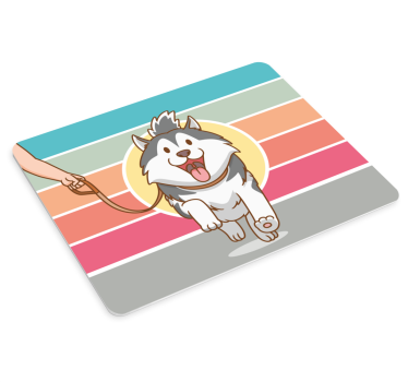 Tapis de souris original promenade joyeuse avec chien - TenStickers
