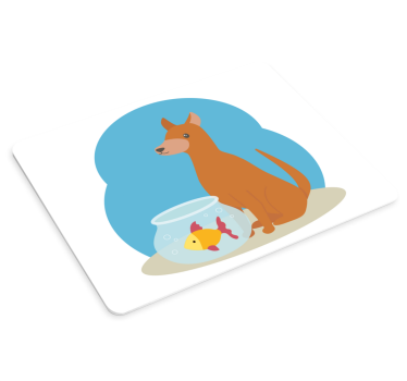 Tapis de souris original chien joueur regardant des poissons - TenStickers