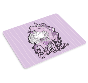 Tapis de souris licorne et fille - TenStickers