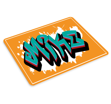 Tapis de souris nom style graffiti Éclatant - TenStickers