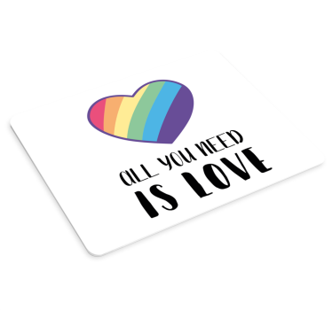Tapis de souris citation cœur arc-en-ciel amour - TenStickers