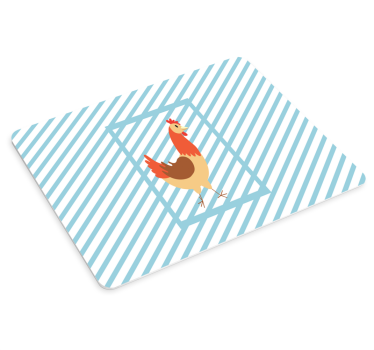 Tapis de souris original poule sur rayures - TenStickers