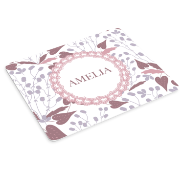 Tapis de souris nom arrangement floral personnalisé - TenStickers
