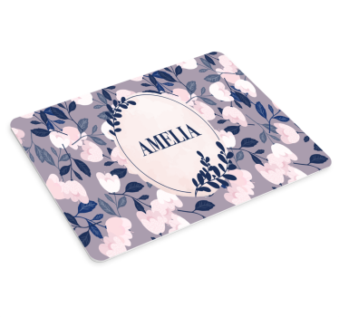 Tapis de souris nom motif floral personnalisé - TenStickers