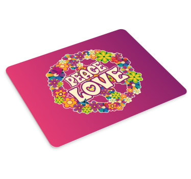 Tapis de souris citation paix florale colorée - TenStickers