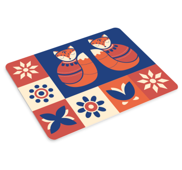 Tapis de souris original duo de renards charmants - TenStickers
