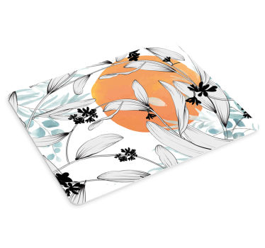 Tapis de souris original motif feuilles botaniques - TenStickers