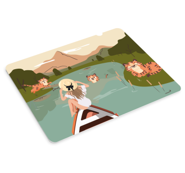Tapis de souris original femme profitant de la nature - TenStickers