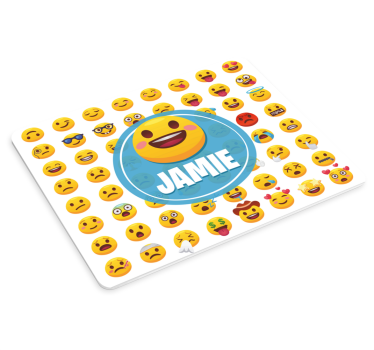 Tapis de souris nom motif emoji avec expressions joyeuses - TenStickers