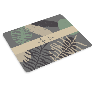 Tapis de souris nom motifs de feuilles personnalisés - TenStickers