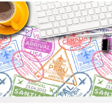 XXL Tapis de souris avec motif Timbres de voyage - TenStickers