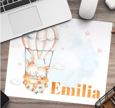 Tapis de souris bunny montgolfière lapin - TenStickers