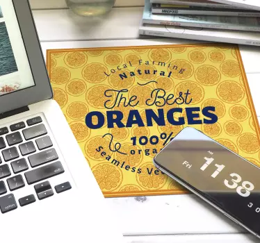 Tapis de souris citation agrumes bio frais - TenStickers