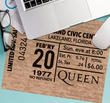 Tapis de souris citation billet d'événement vintage - TenStickers