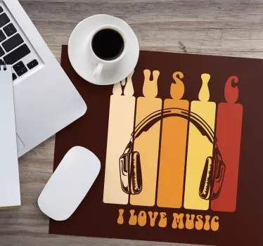 Tapis de souris citation design écouteurs musique - TenStickers