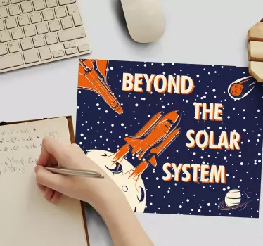 Tapis de souris citation exploration au-delà des étoiles - TenStickers