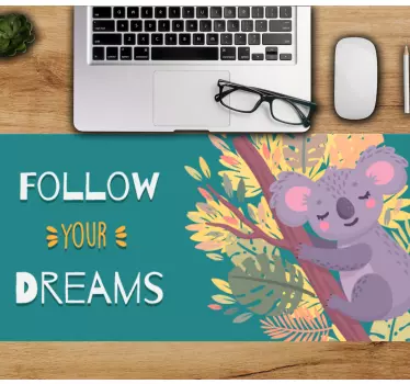 Tapis de souris citation koala en quête d'aspirations - TenStickers