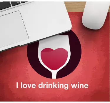 Tapis de souris citation symbole cœur verre à vin - TenStickers