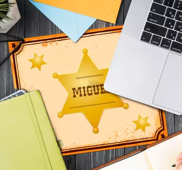 Tapis de souris étoile de shérif - TenStickers