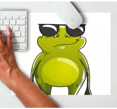 Tapis de souris design de grenouille avec des lunettes de soleil - TenStickers
