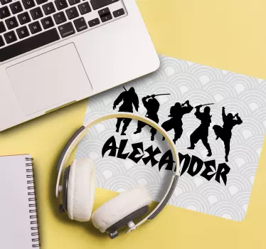Tapis de souris gamer silhouettes de ninja - TenStickers