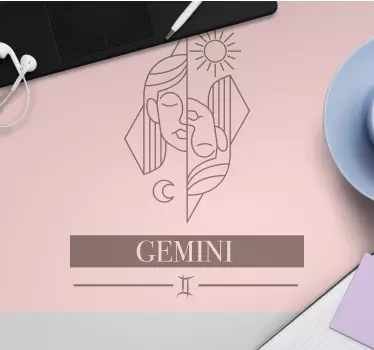 Tapis de souris gémeaux symbole du soleil - TenStickers